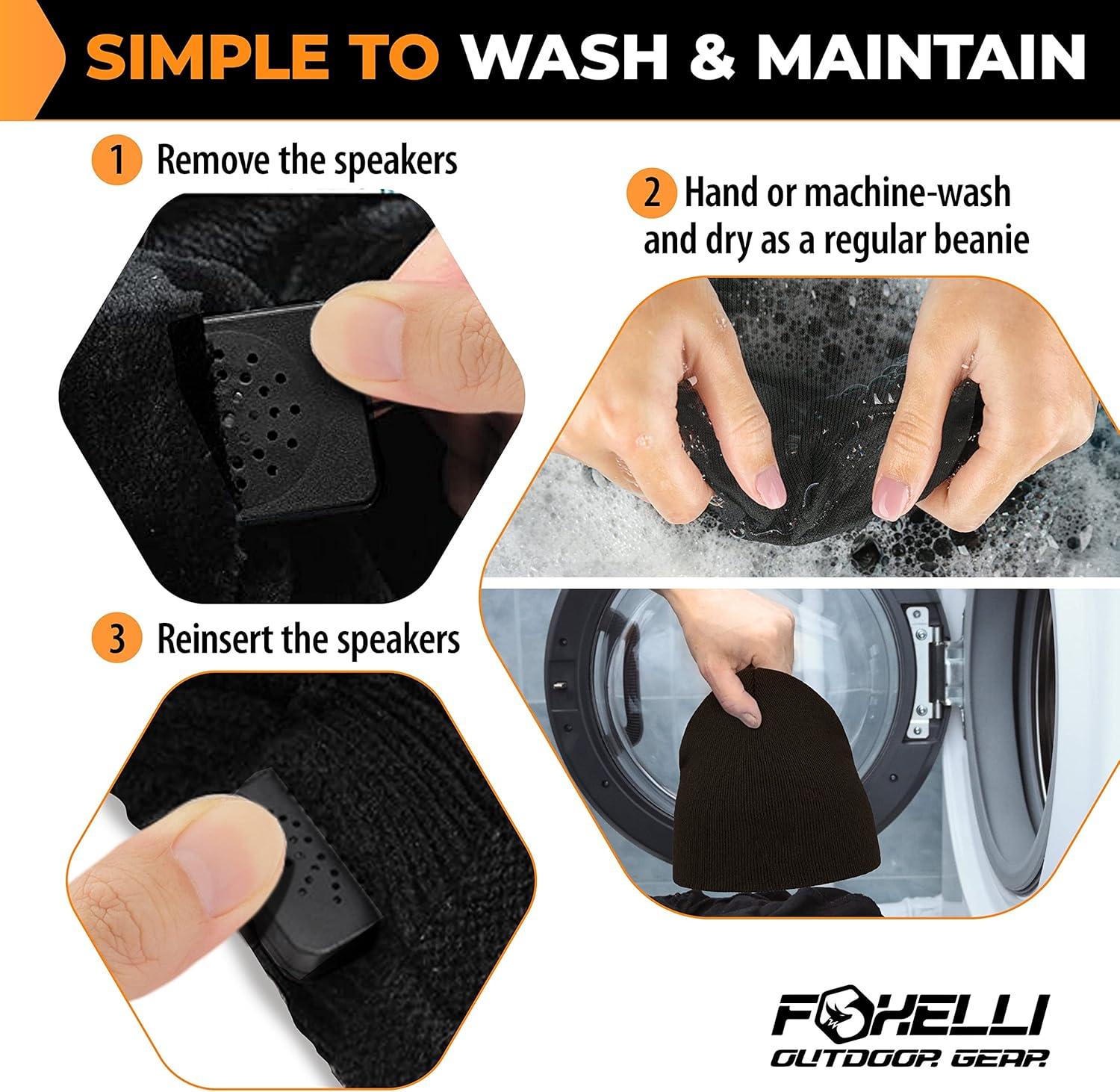 imageFoxelli Bluetooth Beanie Hat 15Hour Battery Builtin Mic Fully Washable Perfect Tech Gift for Men ampamp WomenBlack