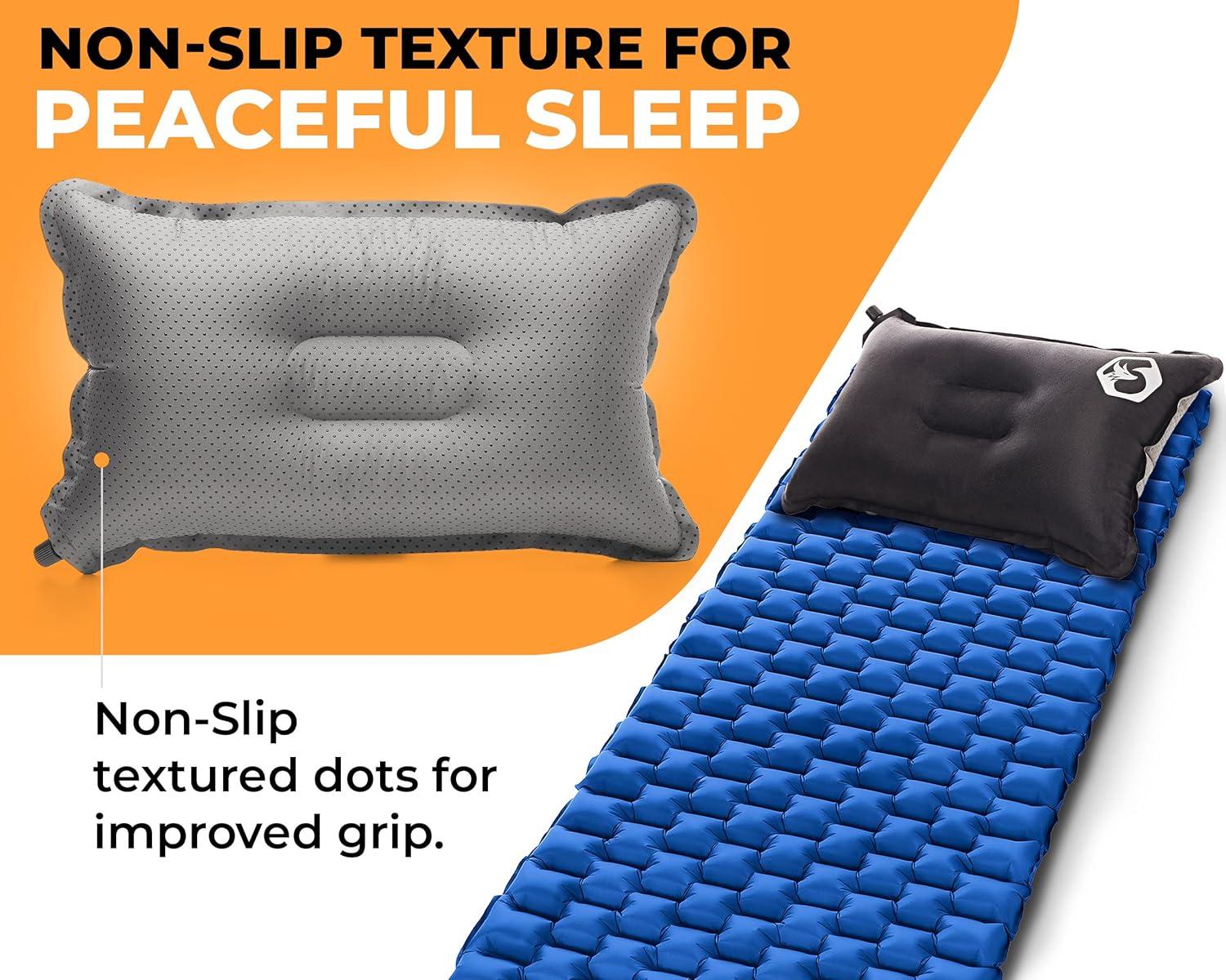 imageFoxelli Camping Pillow Inflatable Compact ampamp Portable Compressible Foam Camp Pillow for Travel Backpacking Camping and Hammocks