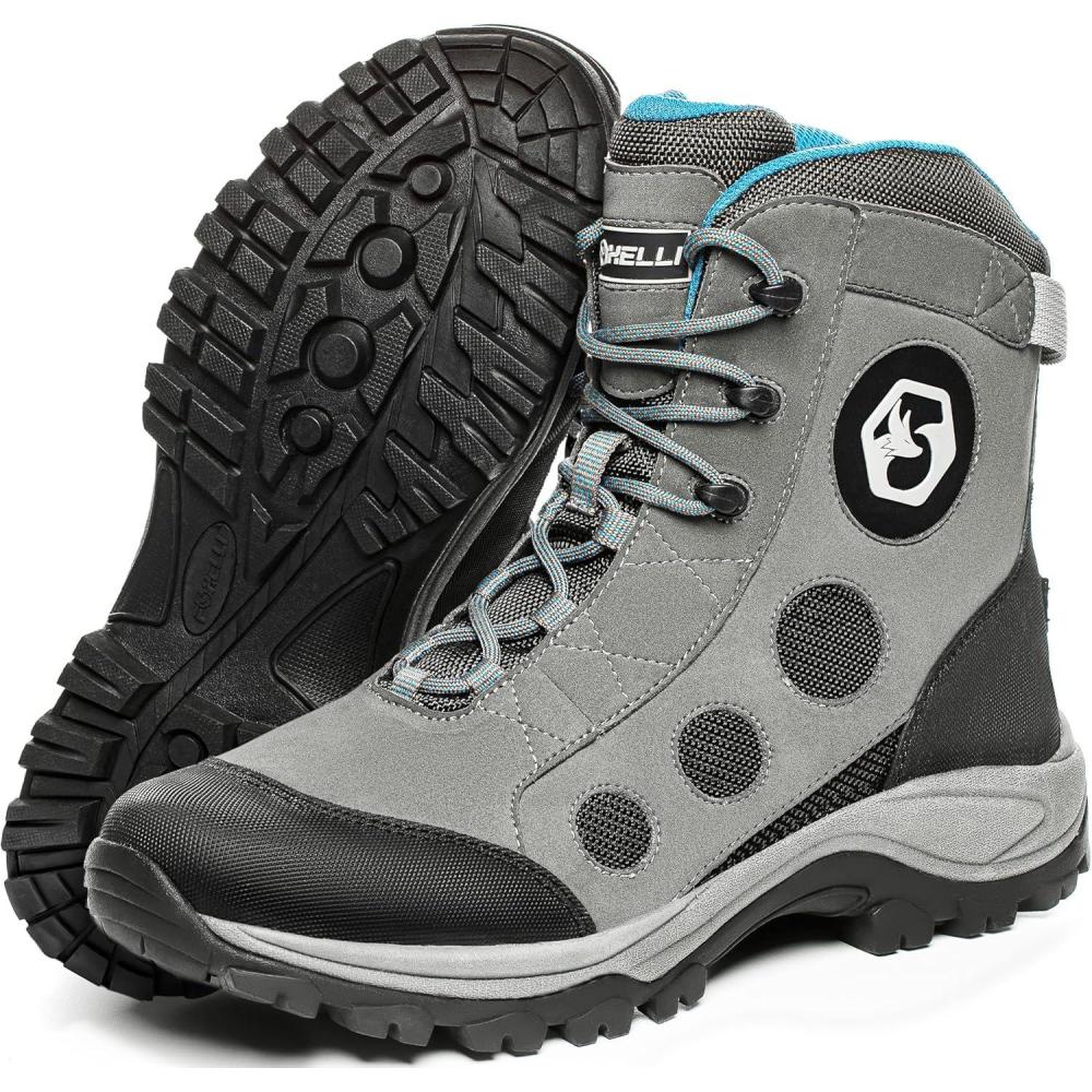 imageFoxelli Wading Boots  Lightweight Fly Fishing Boots for Men Rubber Sole Wading ShoesGrey