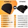 Foxelli Bluetooth Beanie Bundle – Blue & Black Wireless Beanie Hats with Headphones for Men & Women