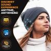 Foxelli Bluetooth Beanie Bundle – Grey & Blue Wireless Beanie Hats with Headphones for Men & Women