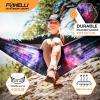 Foxelli Camping Hammock – Ultralight Hammock for Backpacking, Hiking, Festivals, Travel – Easy Setup with Tree-Friendly Ropes & Steel Carabiners, Heavy Duty Parachute Nylon(Universe)