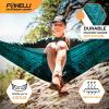 Foxelli Camping Hammock – Ultralight Hammock for Backpacking, Hiking, Festivals, Travel – Easy Setup with Tree-Friendly Ropes & Steel Carabiners, Heavy Duty Parachute Nylon(Mandala)