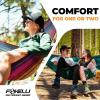 Foxelli Camping Hammock – Ultralight Hammock for Backpacking, Hiking, Festivals, Travel – Easy Setup with Tree-Friendly Ropes & Steel Carabiners, Heavy Duty Parachute Nylon(Indian_summer)