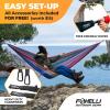 Foxelli Camping Hammock – Ultralight Hammock for Backpacking, Hiking, Festivals, Travel – Easy Setup with Tree-Friendly Ropes & Steel Carabiners, Heavy Duty Parachute Nylon(Indian_summer)