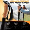 Foxelli Carbon Fiber Trekking Poles – Lightweight Collapsible Hiking Poles with Cork Grips, Lever Locks & All Terrain Accessories(Black)