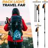 Foxelli Carbon Fiber Trekking Poles – Lightweight Collapsible Hiking Poles with Cork Grips, Lever Locks & All Terrain Accessories(Black)