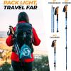 Foxelli Carbon Fiber Trekking Poles – Lightweight Collapsible Hiking Poles with Cork Grips, Lever Locks & All Terrain Accessories(Blue)