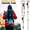 Foxelli Carbon Fiber Trekking Poles – Lightweight Collapsible Hiking Poles with Cork Grips, Lever Locks & All Terrain Accessories(Khaki)