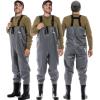 Foxelli Chest Waders – 2-ply Nylon/PVC Waterproof Lightweight Fishing Waders for Men & Women with Boots(Grey)