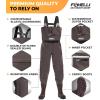 Foxelli Chest Waders – Waterproof 2-ply Nylon/PVC Camo Hunting Fishing Waders for Men and Women with Boots(Brown)