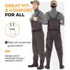 Foxelli Chest Waders – Waterproof 2-ply Nylon/PVC Camo Hunting Fishing Waders for Men and Women with Boots(Brown)