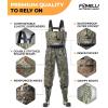 Foxelli Chest Waders – Waterproof 2-ply Nylon/PVC Camo Hunting Fishing Waders for Men and Women with Boots(Camo)