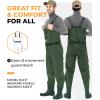 Foxelli Chest Waders – Waterproof 2-ply Nylon/PVC Camo Hunting Fishing Waders for Men and Women with Boots(Green)