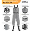 Foxelli Chest Waders – Waterproof 2-ply Nylon/PVC Camo Hunting Fishing Waders for Men and Women with Boots(Grey)