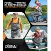 Foxelli Chest Waders – Waterproof 2-ply Nylon/PVC Camo Hunting Fishing Waders for Men and Women with Boots(Grey)