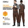 Foxelli Chest Waders, Waterproof 4mm Neoprene Hunting & Fishing Waders for Men & Women with Boots(Brown)