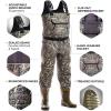 Foxelli Chest Waders, Waterproof 4mm Neoprene Hunting & Fishing Waders for Men & Women with Boots(Camo)