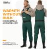 Foxelli Chest Waders, Waterproof 4mm Neoprene Hunting & Fishing Waders for Men & Women with Boots(Green)