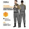 Foxelli Chest Waders, Waterproof 4mm Neoprene Hunting & Fishing Waders for Men & Women with Boots(Grey)