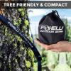 Foxelli Hammock, Hammock Straps & Rain Tarp Bundle – Includes Parachute Nylon Camping Hammock, XL Tree Straps Set & Lightweight Rain Tarp