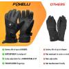 Foxelli Heated Gloves for Men & Women – 3 Heat Settings, Touchscreen Compatible, Rechargeable Waterproof Electric Gloves for Winter Outdoor Sports