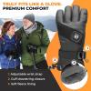 Foxelli Heated Gloves for Men & Women – 3 Heat Settings, Touchscreen Compatible, Rechargeable Waterproof Electric Gloves for Winter Outdoor Sports