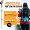 Foxelli Hiking Poles Bundle (2 Pairs) – Black & Blue Collapsible Lightweight Carbon Fiber Trekking Poles with Accessories