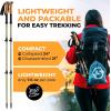 Foxelli Hiking Poles Bundle (2 Pairs) – Black & Khaki Collapsible Lightweight Carbon Fiber Trekking Poles with Accessories
