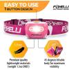 Foxelli LED Headlamp Flashlight for Adults & Kids, Running, Camping, Hiking Head Lamp with White & Red Light, Comfortable Headband, Lightweight & Waterproof, 3 AAA Batteries(Neon Pink)