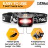 Foxelli LED Headlamp Flashlight for Adults & Kids, Running, Camping, Hiking Head Lamp with White & Red Light, Comfortable Headband, Lightweight & Waterproof, 3 AAA Batteries(Black)