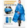 Foxelli Rain Poncho Bundle – Blue & Black Ponchos for Adults