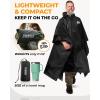 Foxelli Rain Poncho Bundle – Grey & Black Ponchos for Adults