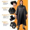 Foxelli Rain Poncho for Adults – Extra Long Reusable Waterproof Raincoat with Hood, Lightweight for Hiking, Camping, Outdoors(2-pack Black)