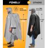 Foxelli Rain Poncho for Adults – Extra Long Reusable Waterproof Raincoat with Hood, Lightweight for Hiking, Camping, Outdoors(Grey)