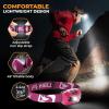 Foxelli USB‑C Rechargeable LED Headlamp – Ultra‑Light 2.4 oz & Bright 180 Lumens – Red/White Light, 5 Modes, IPX5 Waterproof, 40 h Runtime for Trail Running, Camping, Hiking(Neon Pink)