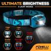 Foxelli USB‑C Rechargeable LED Headlamp – Ultra‑Light 2.4 oz & Bright 180 Lumens – Red/White Light, 5 Modes, IPX5 Waterproof, 40 h Runtime for Trail Running, Camping, Hiking(Forest)