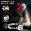 Foxelli USB‑C Rechargeable LED Headlamp – Ultra‑Light 2.4 oz & Bright 180 Lumens – Red/White Light, 5 Modes, IPX5 Waterproof, 40 h Runtime for Trail Running, Camping, Hiking(White)