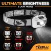 Foxelli USB‑C Rechargeable LED Headlamp – Ultra‑Light 2.4 oz & Bright 180 Lumens – Red/White Light, 5 Modes, IPX5 Waterproof, 40 h Runtime for Trail Running, Camping, Hiking(White)