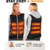 Foxelli Women’s Lightweight Heated Vest with Battery Pack(Black)