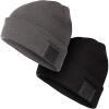 Foxelli Bluetooth Beanie Bundle – Grey & Black Wireless Beanie Hats with Headphones for Men & Women