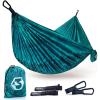 Foxelli Camping Hammock – Ultralight Hammock for Backpacking, Hiking, Festivals, Travel – Easy Setup with Tree-Friendly Ropes & Steel Carabiners, Heavy Duty Parachute Nylon(Mandala)