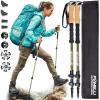 Foxelli Carbon Fiber Trekking Poles – Lightweight Collapsible Hiking Poles with Cork Grips, Lever Locks & All Terrain Accessories(Khaki)