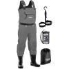 Foxelli Chest Waders, Waterproof 4mm Neoprene Hunting & Fishing Waders for Men & Women with Boots(Grey)