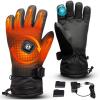 Foxelli Heated Gloves for Men & Women – 3 Heat Settings, Touchscreen Compatible, Rechargeable Waterproof Electric Gloves for Winter Outdoor Sports