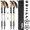 Foxelli Hiking Poles Bundle (2 Pairs) – Grey & Khaki Collapsible Lightweight Aircraft-Grade Aluminum Trekking Poles with Accessories