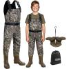 Foxelli Kids Chest Waders – 4mm Neoprene Waterproof Youth Waders with Boots for Duck Hunting and Fishing(Camo)