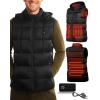 Foxelli Men’s Lightweight Heated Vest with Battery Pack(Black)