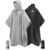 Foxelli Rain Poncho Bundle – Grey & Black Ponchos for Adults