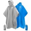 Foxelli Rain Poncho Bundle – Grey & Blue Ponchos for Adults